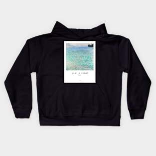 Attersee by Gustav Klimt with text Kids Hoodie